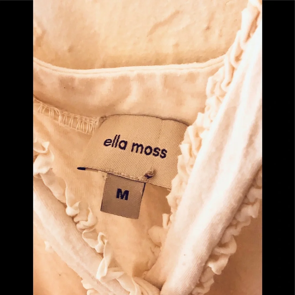 Anthro Ella Moss Cream Eyelet Floral Lace top